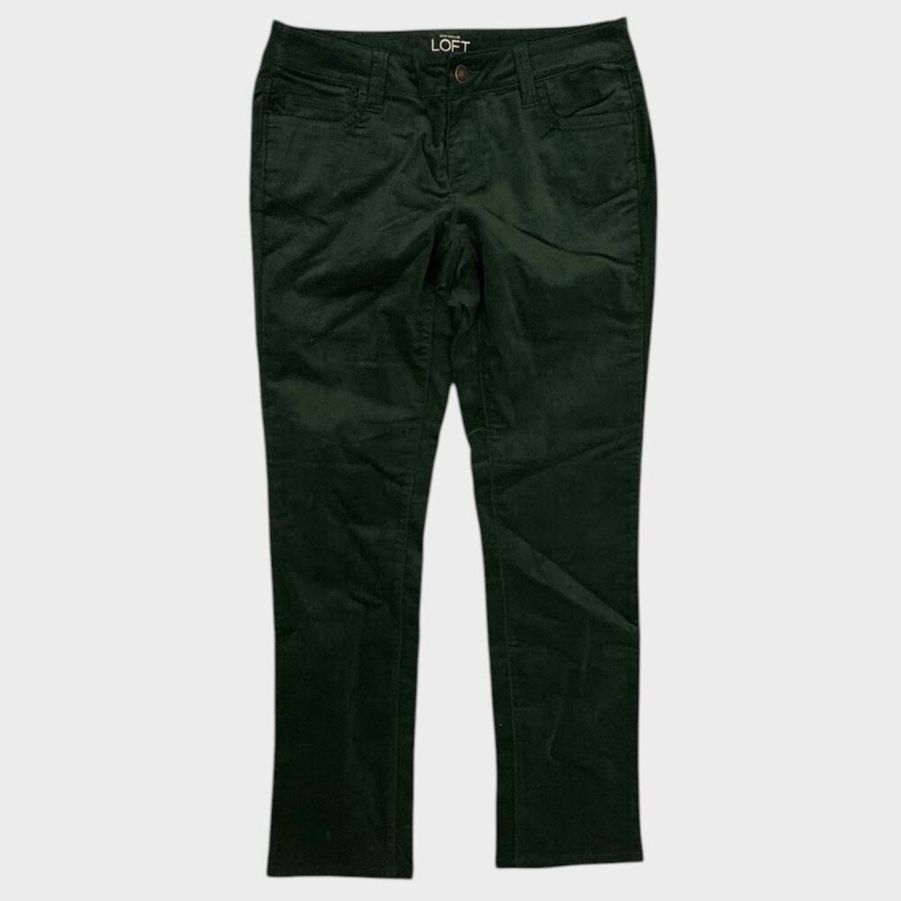 Ann Taylor LOFT Modern Straight 4P Petite Dark Green Pants